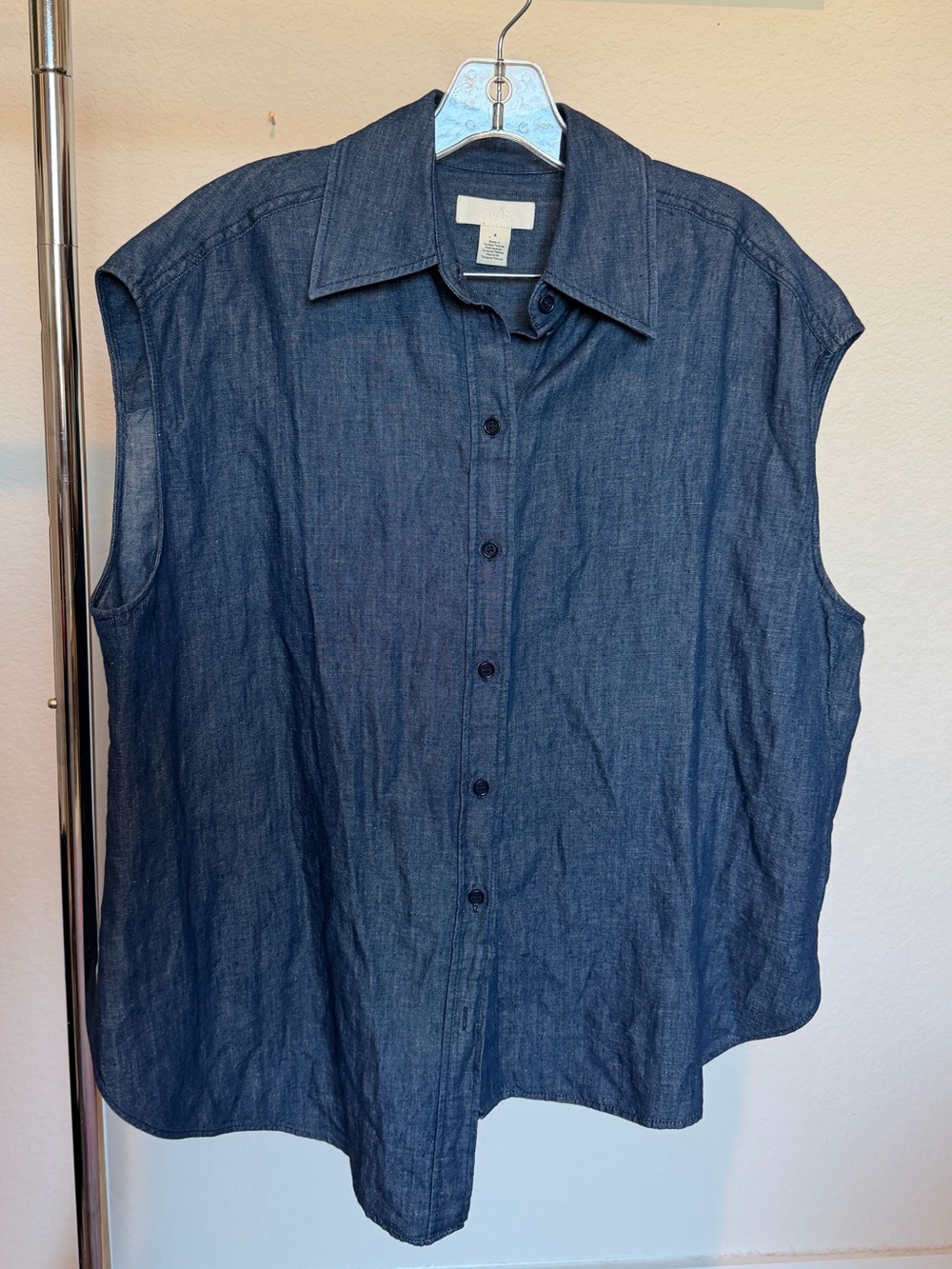 Cos Asymmetrical Denim Chambray Tank Top Blouse